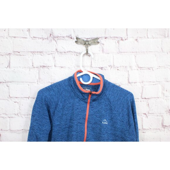 LL Bean Adventure Grid Fleece Quarter Zip Pullover Collegiate Blue M - Picture 2 of 10